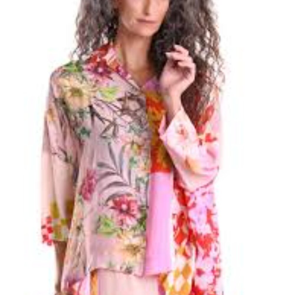 Alembika Floral Asymmetrical Women Top Medium